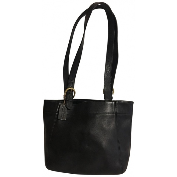 Coach vintage black leather shoulder handbag
